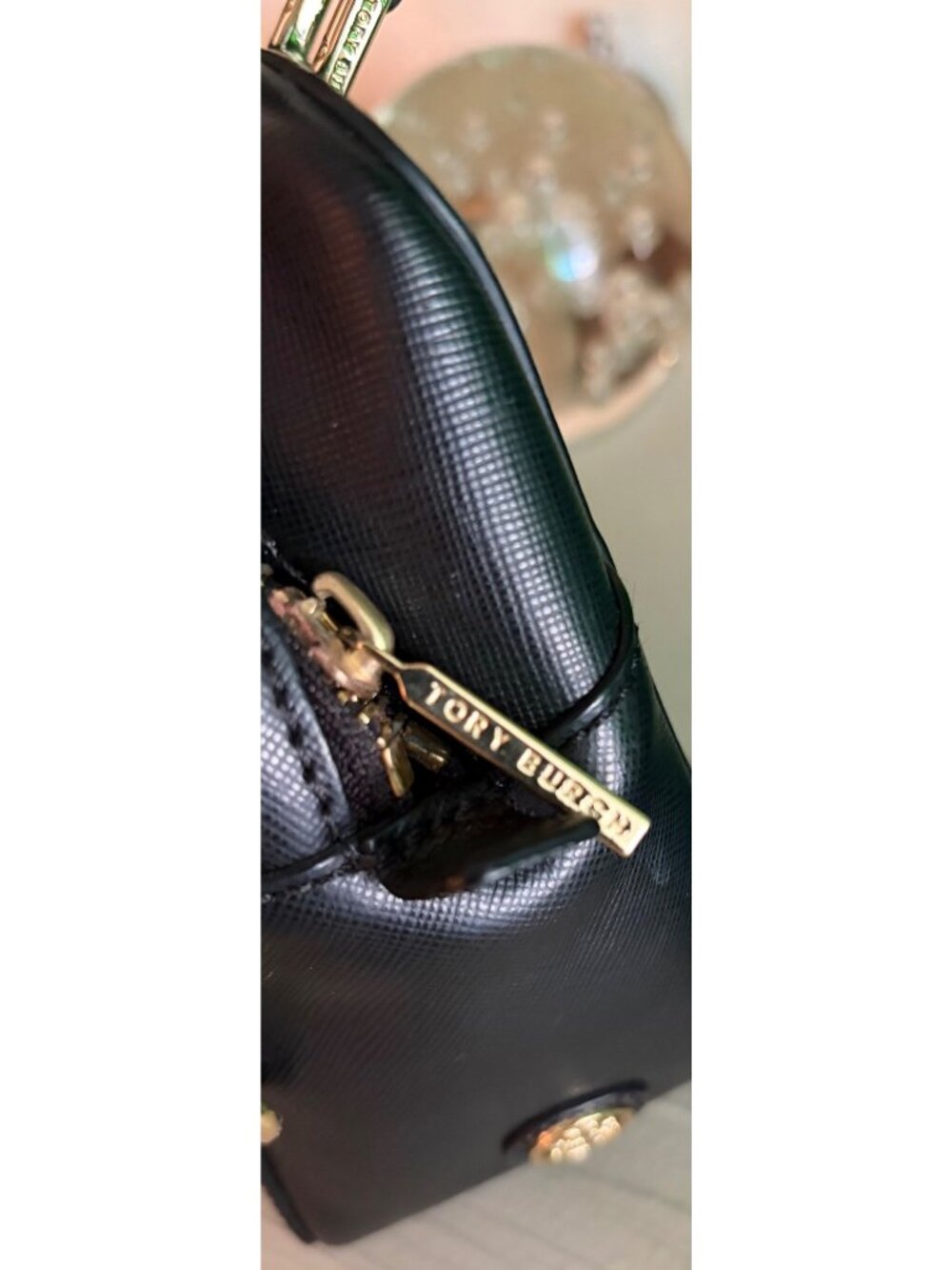 Tory Burch Robinson Black White Saffiano Leather Lily Square Satchel Bag Limited - Picture 4 of 12